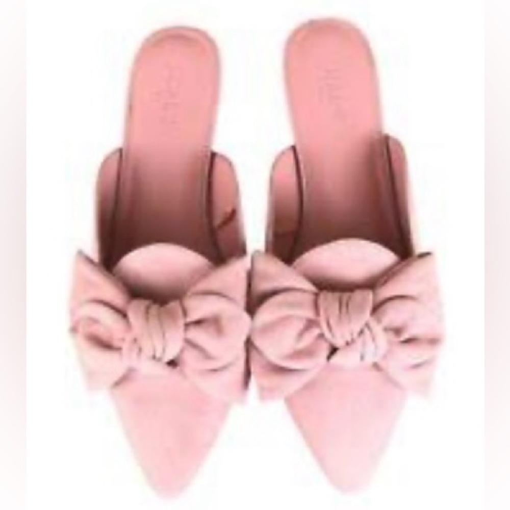 J.Crew Women’s Pink Suede bow flats